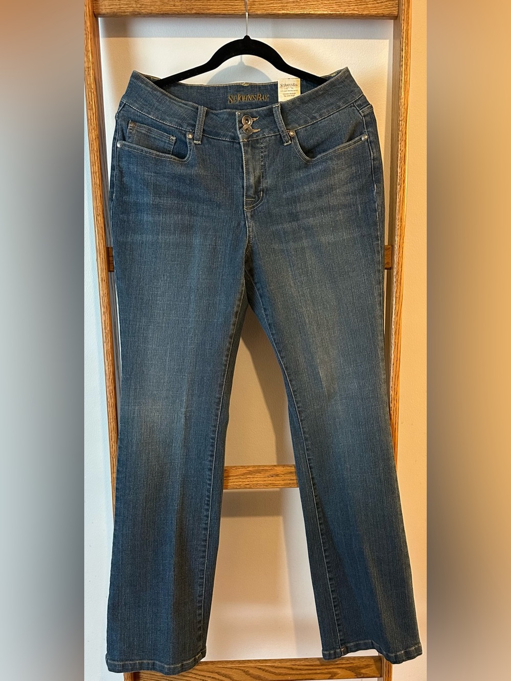 St. John’s Bay Women's Boot Cut Jeans in Medium Blue Wash